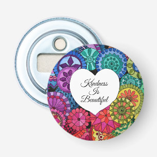 Aquarellenbogen Mandala mit Herz Flaschenöffner