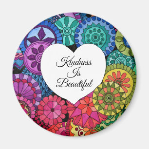 Aquarellenbogen Mandala mit Herz Magnet