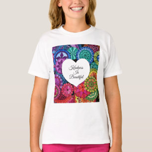 Aquarellenbogen Mandala mit Herz T-Shirt