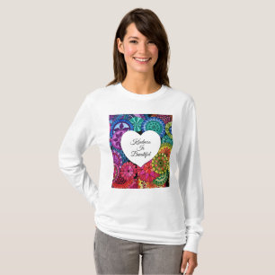 Aquarellenbogen Mandala mit Herz T-Shirt