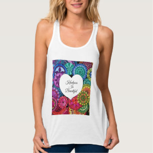 Aquarellenbogen Mandala mit Herz Tank Top