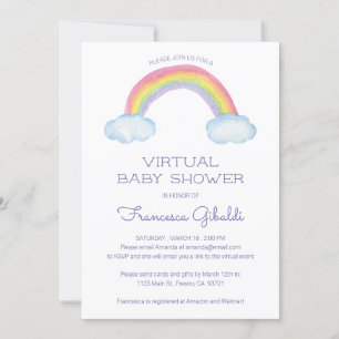 Aquarellenbogen Online Virtual Baby Dusche Einladung