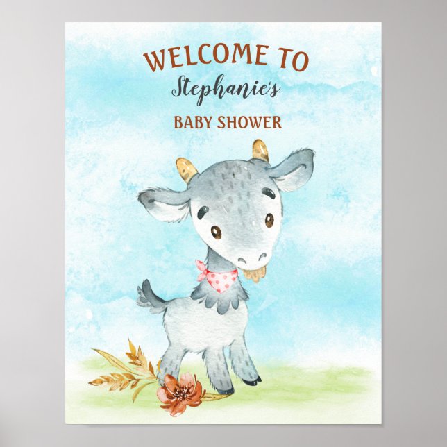 Aquarellenduschfarm Poster (Vorne)