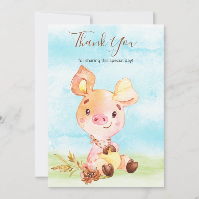 Aquarellenfarm Vielen Dank Dankeskarte (Vorderseite)