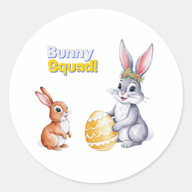 Aquarellenkarte Osterkarte für den Frühlingsurlaub Runder Aufkleber (Vorderseite)