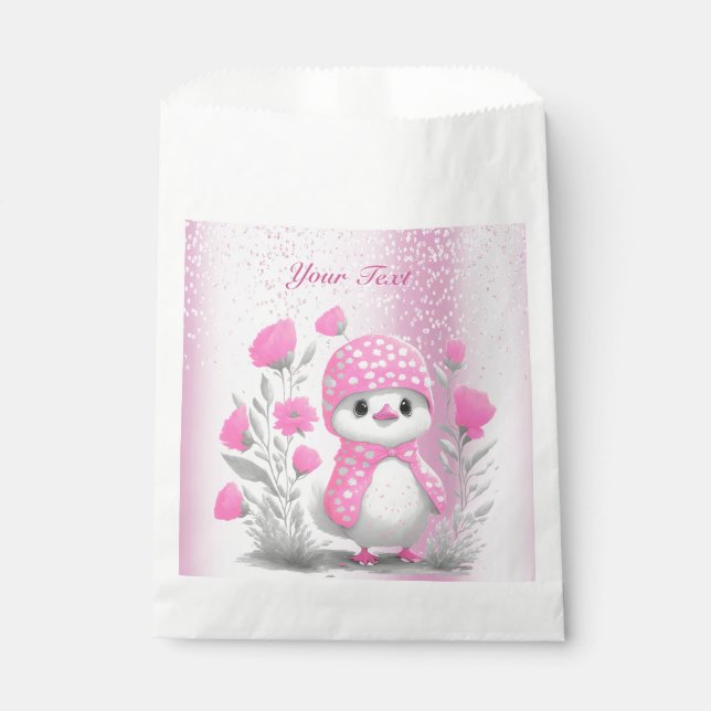 Aquarellente Rosa Flora Gefälligkeitstasche Geschenktütchen (Vorderseite)