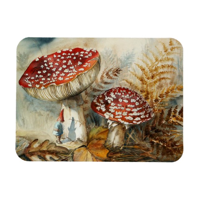 Aquarellenzwerg Magnet (Horizontal)