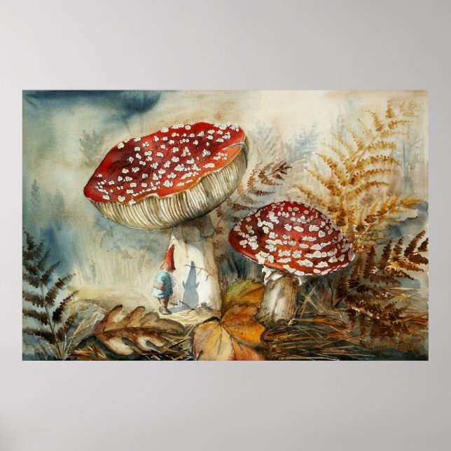 Aquarellenzwerg Poster (Vorne)