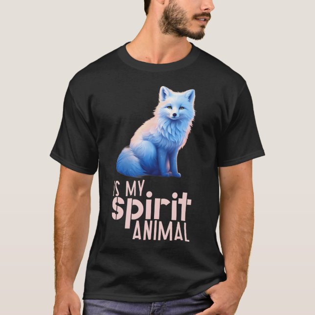 Aquareller Arctic Fox ist mein Geist Tier T-Shirt (Vorderseite)