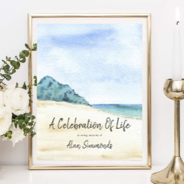 Aquareller Beach-Szene Poster