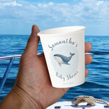 Aquareller Blue Whale Niedlich Boy's Baby Shower