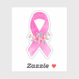 Aquareller Brustkrebs-Bewusstsein Blumenkohl Aufkleber