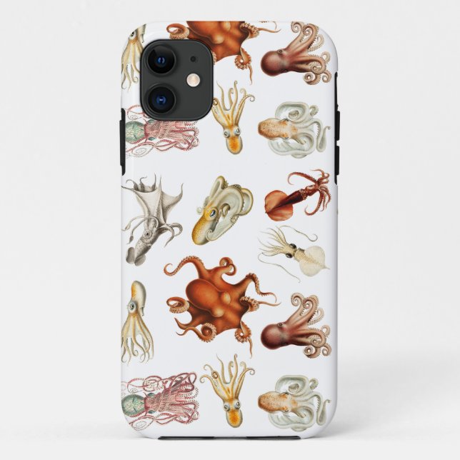 Aquareller Cephalopod Case-Mate iPhone Hülle (Rückseite)