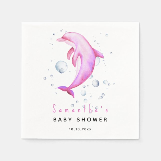 Aquareller-Delphin-Babydusche Serviette (Vorderseite)