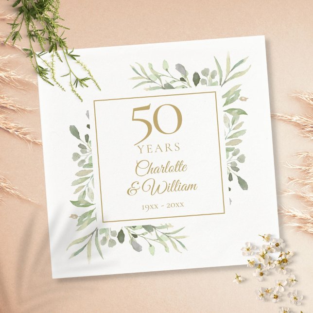 Aquareller Elegant Gold 50 Jahre Jubiläum Serviette (Von Creator hochgeladen)