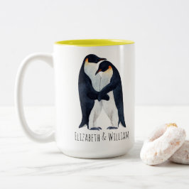 Aquareller Emperor Pinguine Coupname Zweifarbige Tasse