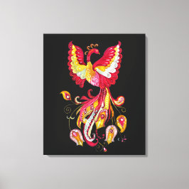 Aquareller-Firebird oder Phoenix-Fantasie-Kreatur Leinwanddruck
