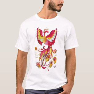 Aquareller-Firebird oder Phoenix-Fantasie-Kreatur T-Shirt