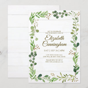 Aquareller Foliage Virtual Memorial Einladung
