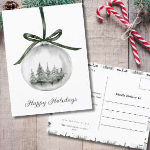 Aquareller Frohsinn Feiertage Weihnachtsschmuck Feiertagspostkarte