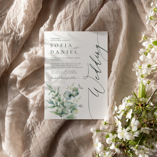 Aquareller Grün Party zum Hochzeitsfest Einladung (Von Creator hochgeladen)