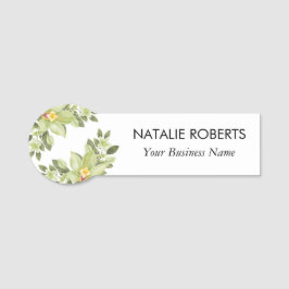 Aquareller Grüner Foliage Salon Namensschild