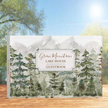 Aquareller Grünwald Berg Hütte Seehaus