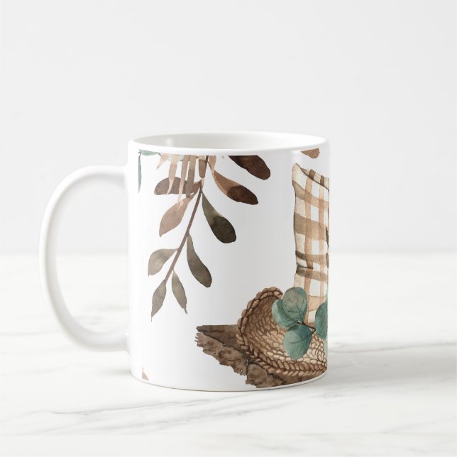Aquareller Herbst: Farbiges Pumpkinemodell Kaffeetasse (Links)