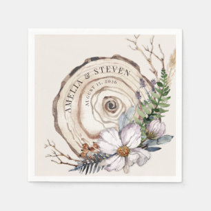 Aquareller Herbst Waldhochzeit Serviette