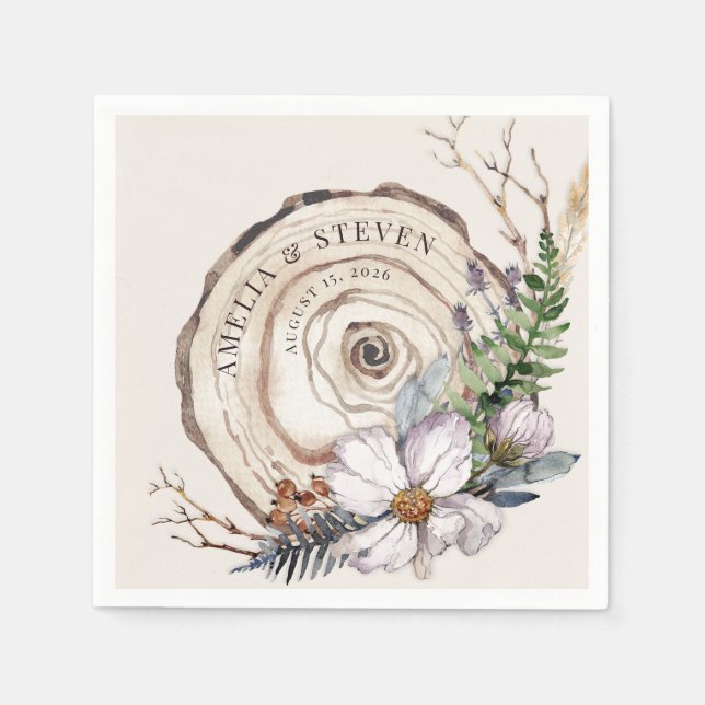 Aquareller Herbst | Waldhochzeit Serviette (Vorderseite)