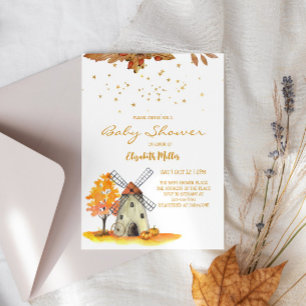 Aquareller Herbstlandwirt Gender Neutral Baby Dusc Einladung