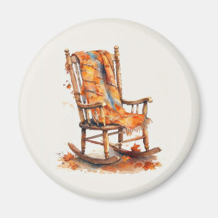 Aquareller Herbstrockstuhl Magnet