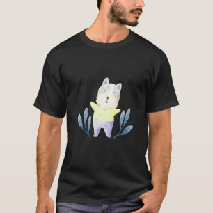 Aquareller Hund süß gelb T-Shirt