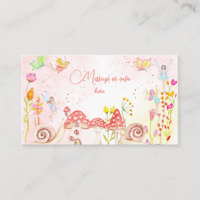 Aquareller-Kindergeburtstag im Garten Begleitkarte (Vorderseite)