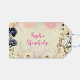 Aquareller-Kindergeburtstag im Garten Geschenkanhänger