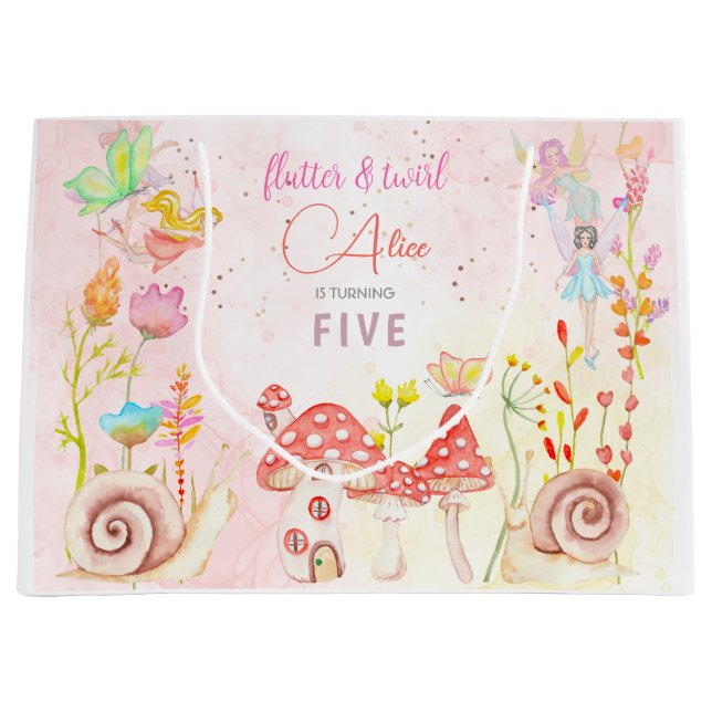 Aquareller-Kindergeburtstag im Garten Große Geschenktüte (Vorderseite)