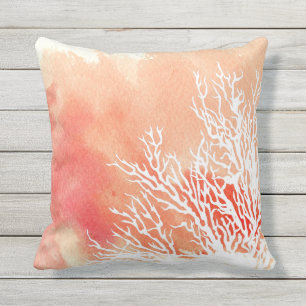 Aquareller Korallenriff Moderner Strand Sommer Kissen