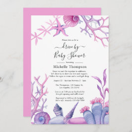 Aquareller Lebenslauf durch Babydusche Einladung