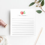 Aquareller | Linde Notizblock<br><div class="desc">Das elegante Notizblock-Design für Lehrer zeichnet sich durch eine rote Aquarellbilderin oben aus,  in der Ihr Name oder Ihre Wahl der Personalisierung unten steht.</div>