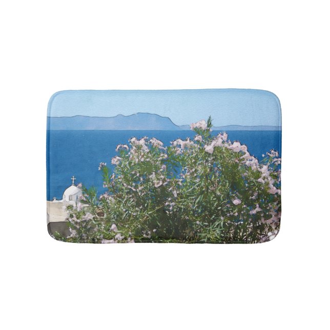 Aquareller Meerblick Badematte (Vorderseite)