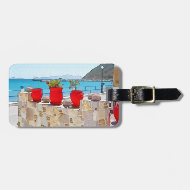 Aquareller Meerblick Gepäckanhänger (Vorderseite horizontal)