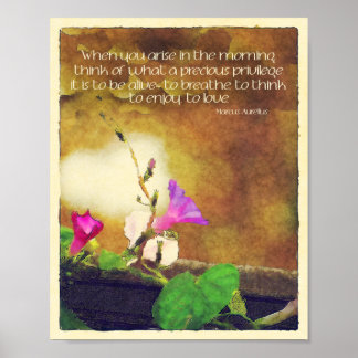 Aquareller Morgenruhm Privileg zum Leben Poster