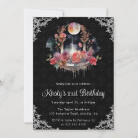 Aquareller Night Floral Fountain 21. Geburtstag