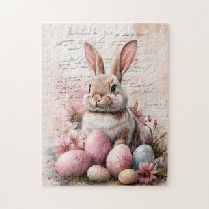 Aquareller Ostern Bunny Cfarbene Eier Puzzle