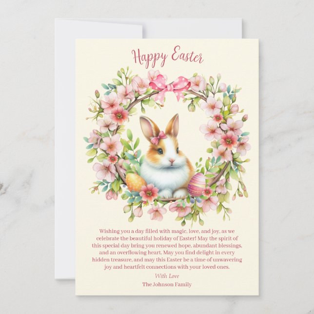 Aquareller Ostern Personalisiert Feiertagskarte (Vorderseite)