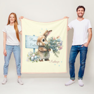 Aquareller Ostern Personalisiert Fleecedecke