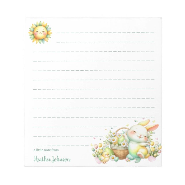 Aquareller Ostern Personalisiert Notizblock (Vorderseite)