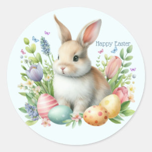 Aquareller Ostern Personalisiert Runder Aufkleber