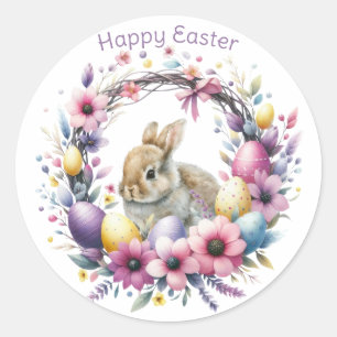 Aquareller Ostern Personalisiert Runder Aufkleber