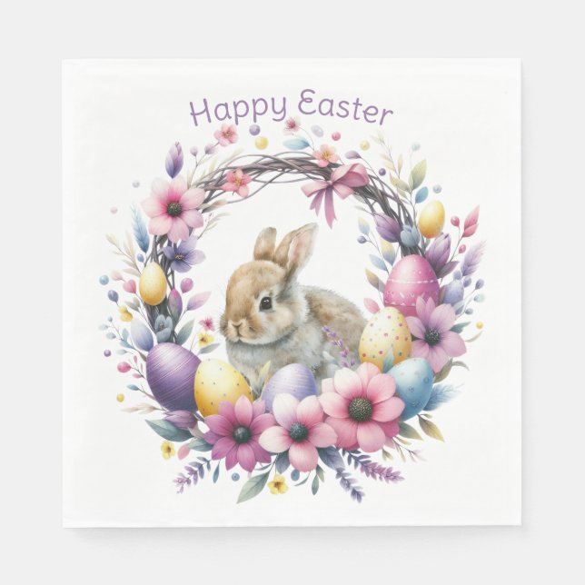 Aquareller Ostern Personalisiert Serviette (Vorderseite)